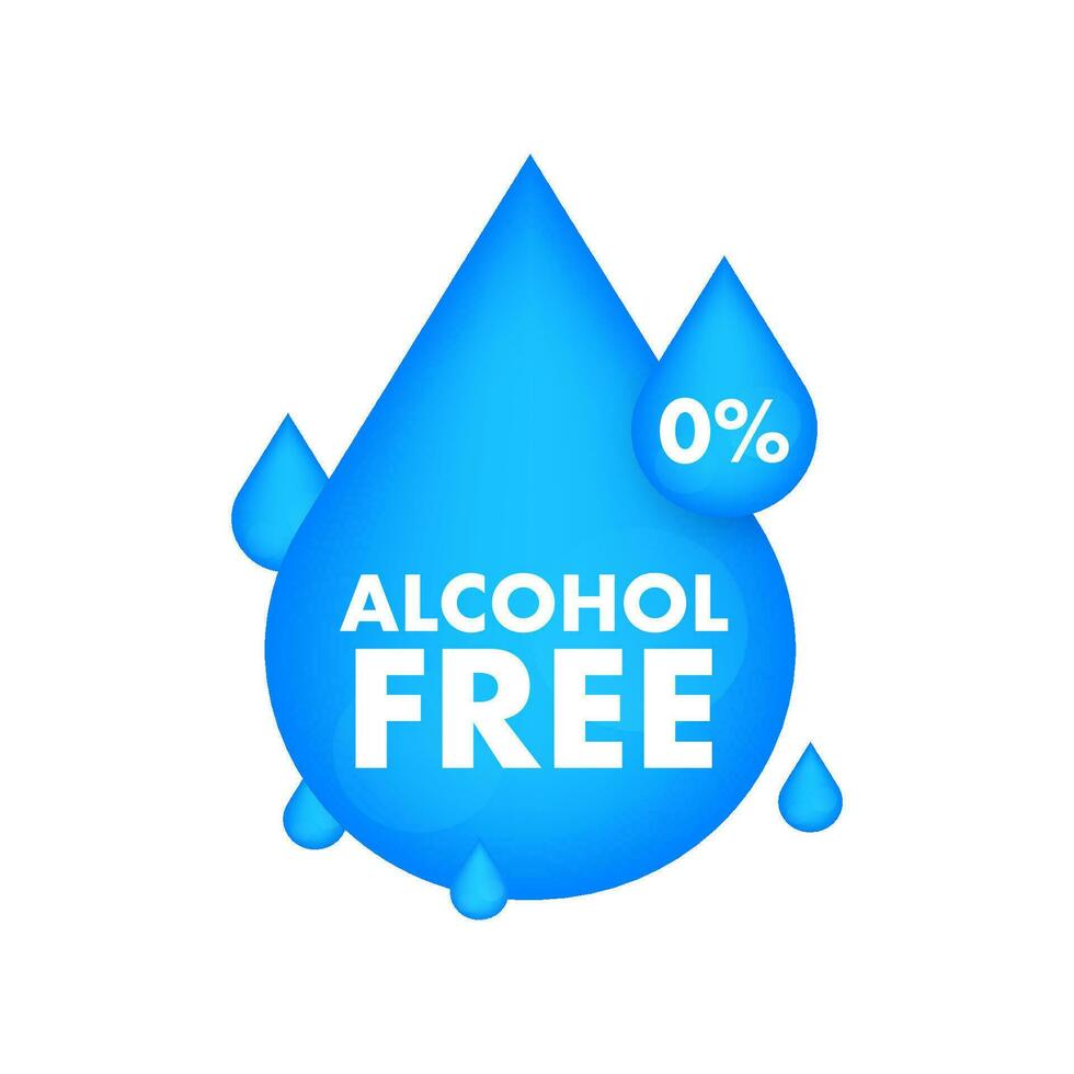 Alcohol free icon symbol on white background. Vector stock illustration