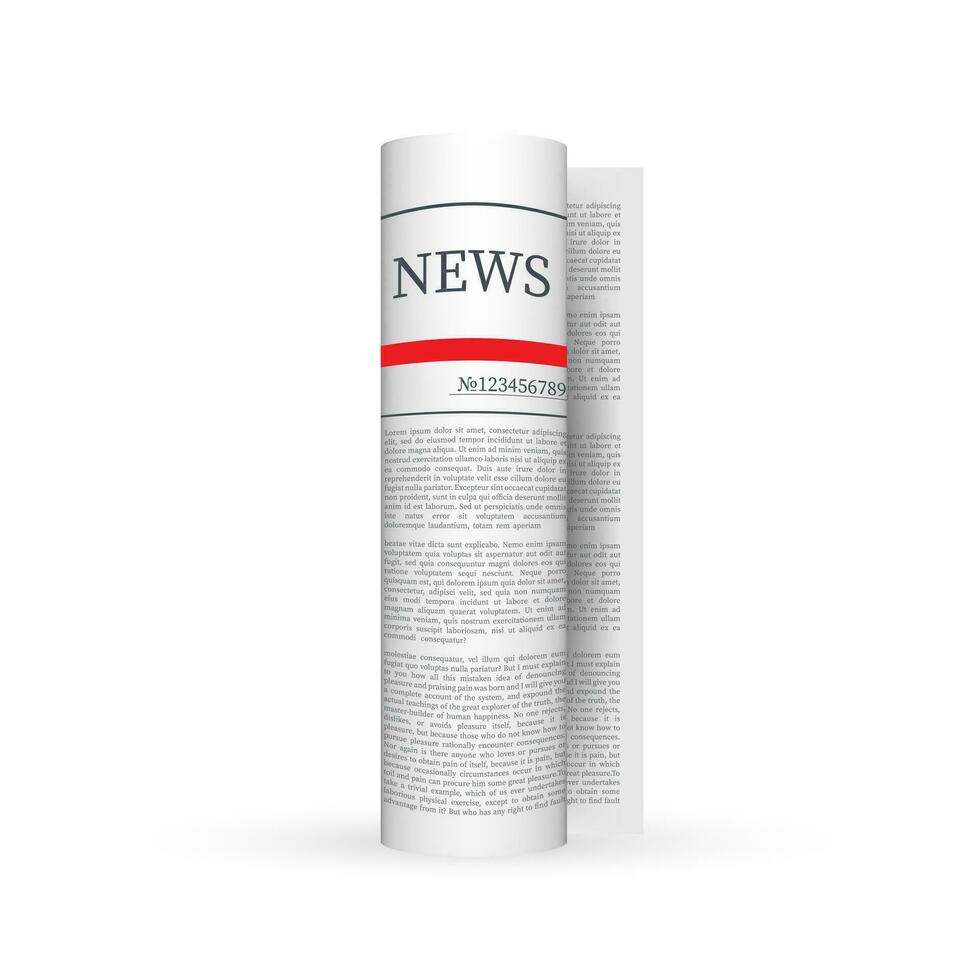 Vector mock up of a blank daily newspaper. Fully editable whole newspaper in clipping mask. Vector stock illustration