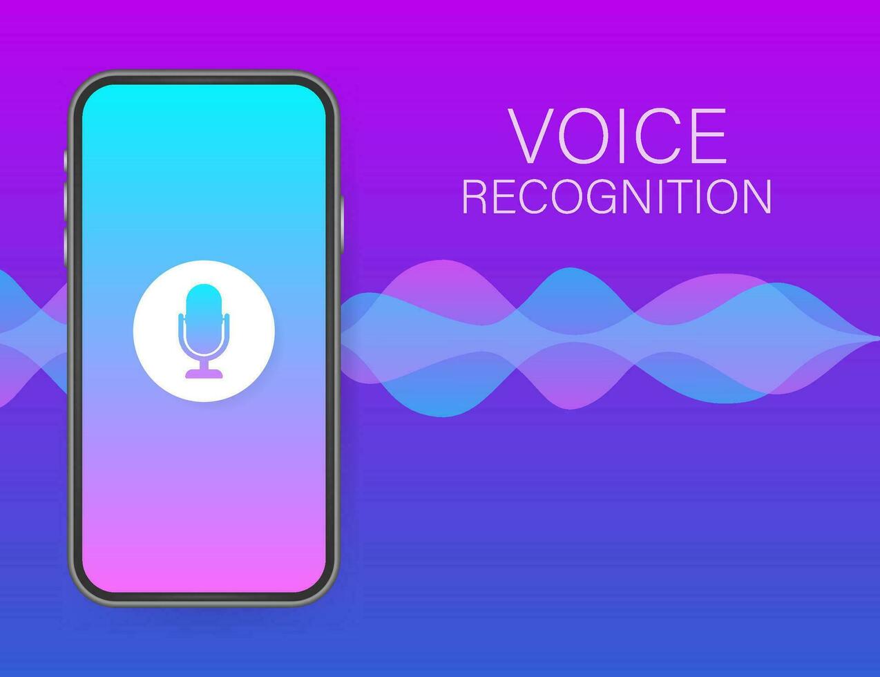 Personal assistant and voice recognition concept gradient vector illustration of soundwave intelligent technologies. Vector stock illustration