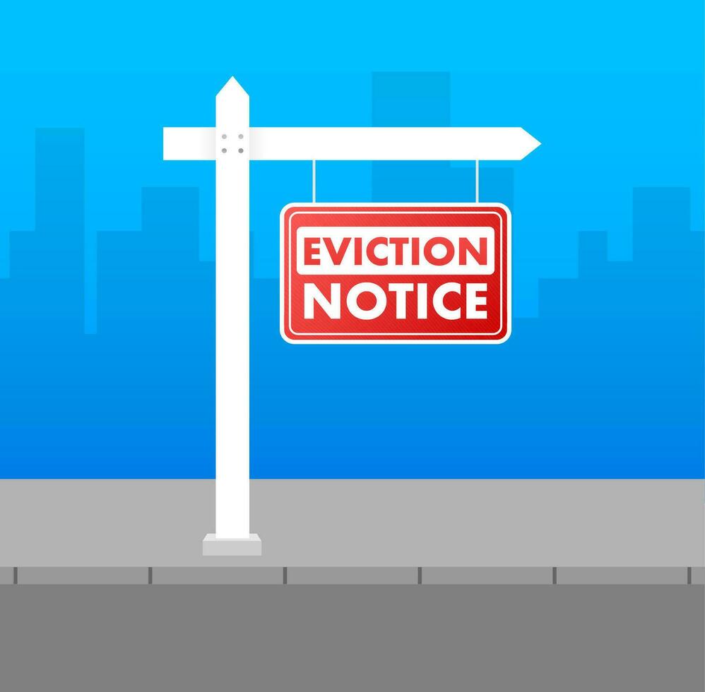 Eviction Notice Form. Notice to vacate form eviction credit. Vector stock illustration