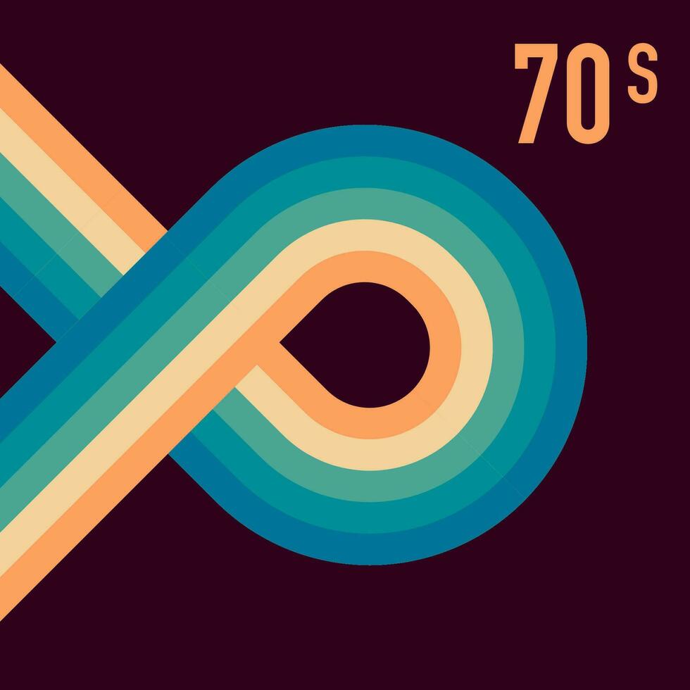 70s, 1970 abstract vector stock retro lines background. Vector illustration