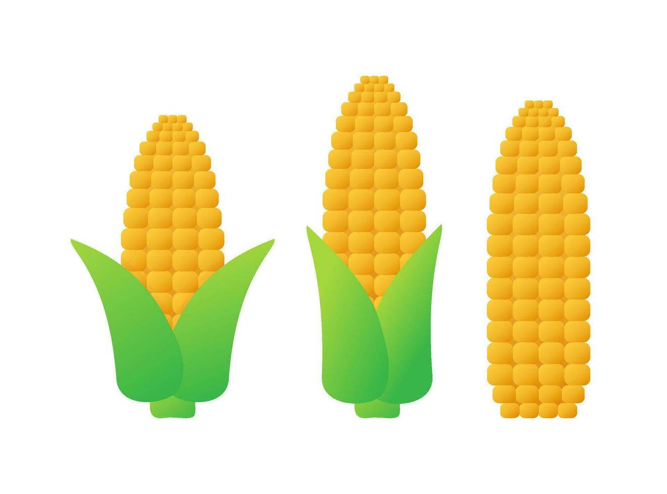 Corn icon on white background. Cartoon corn icon. Vector flat illustration.