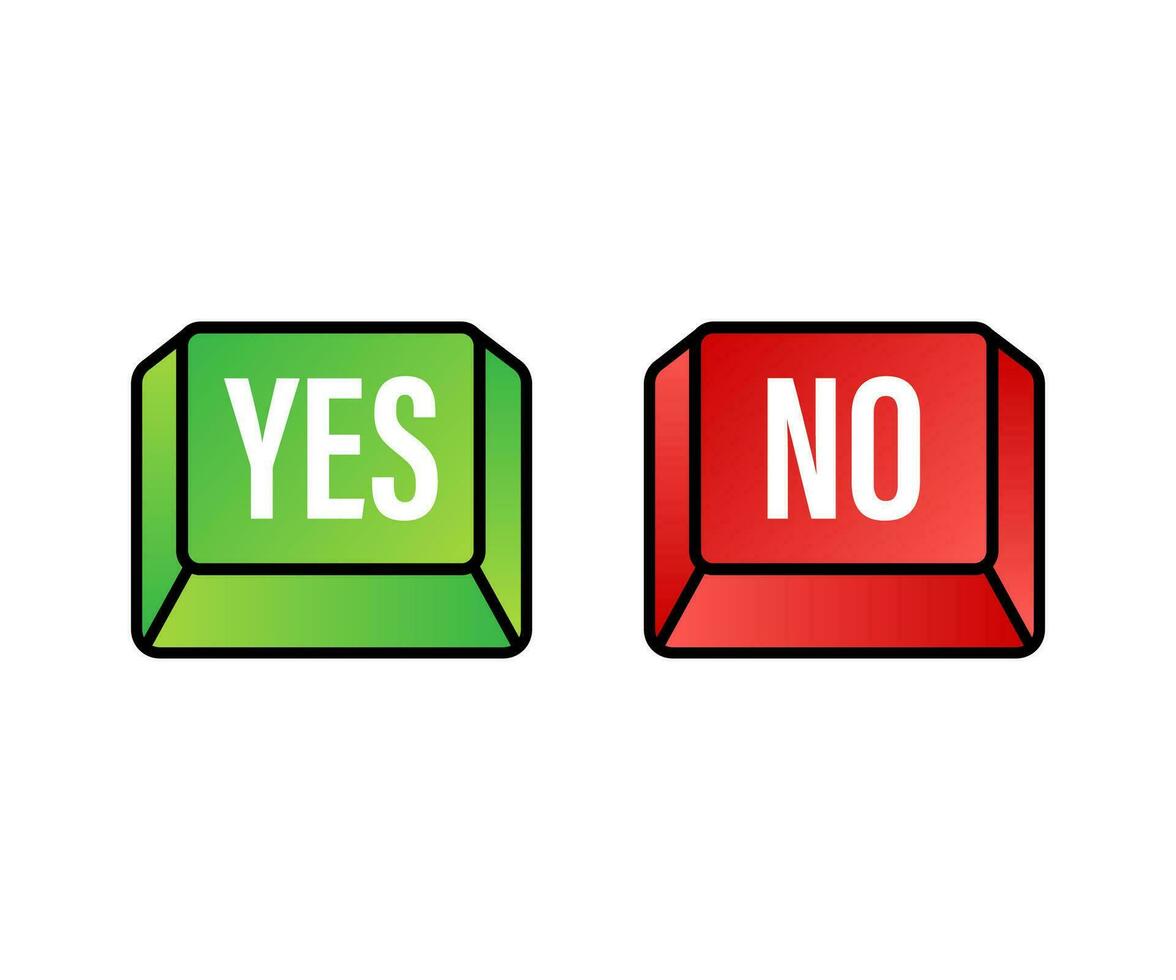 Yes and No button. Feedback concept. Positive feedback concept. Choice button icon. Vector stock illustration