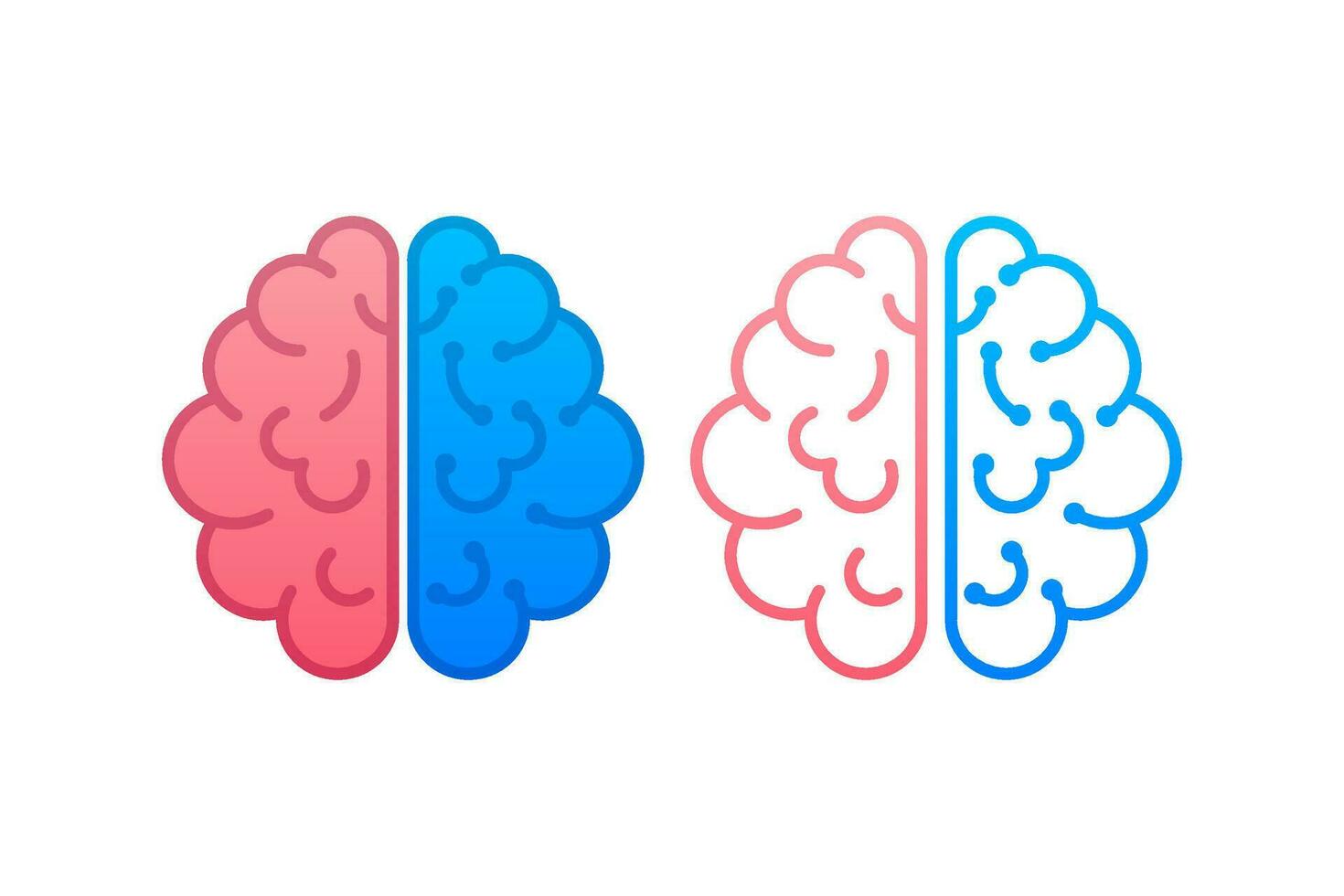 cerebro. digital cerebro en mano. neural red. iq pruebas. idea genial pensar idea. vector valores ilustración