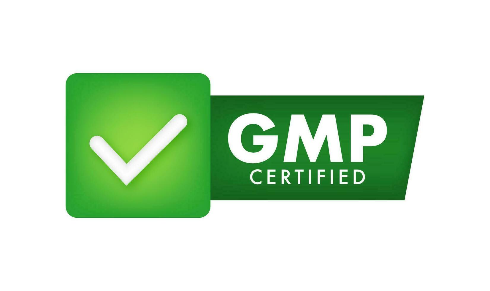 GMP   Good Manufacturing Practice certified round stamp, label. Vector illustration