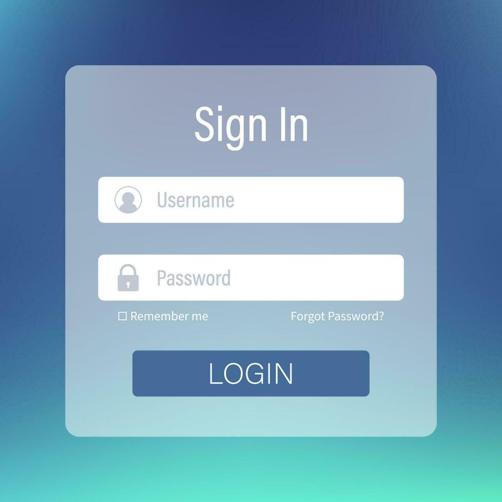 Login form page. Website ui vector elements. Vector stock illustration