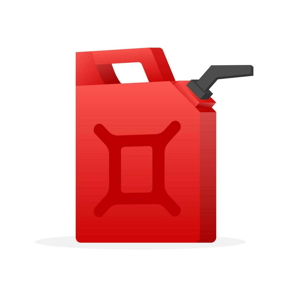 Diesel fuel. Red canister isolated on white background. Vector stock illustration