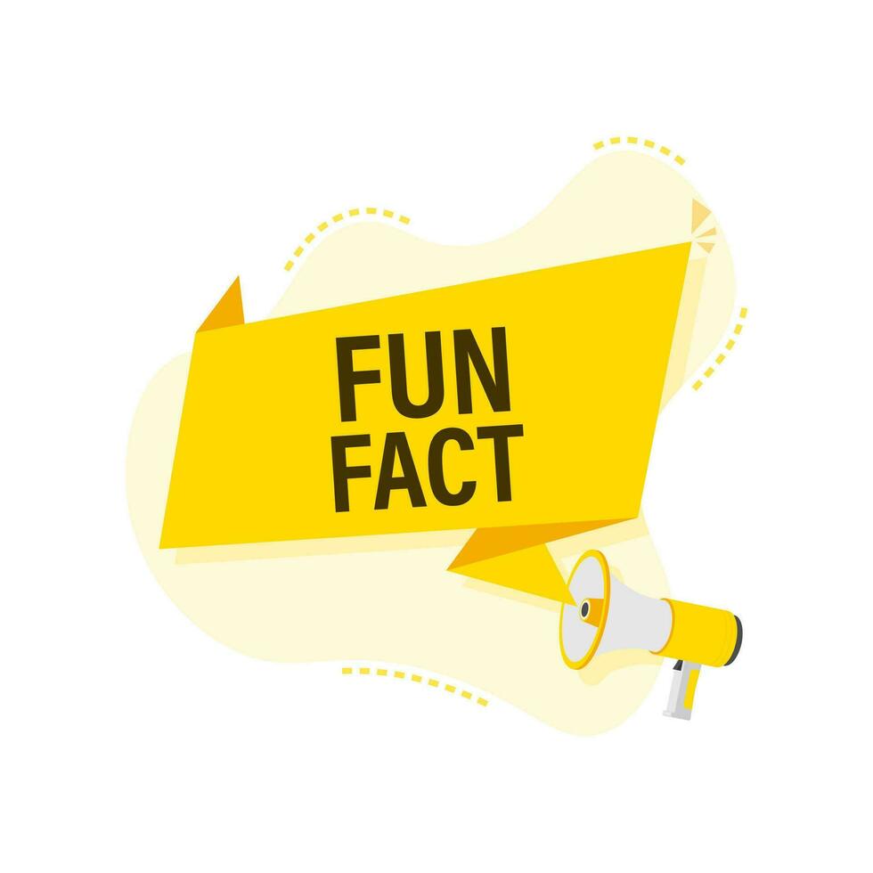 Megaphone label with fun fact. Megaphone banner vector