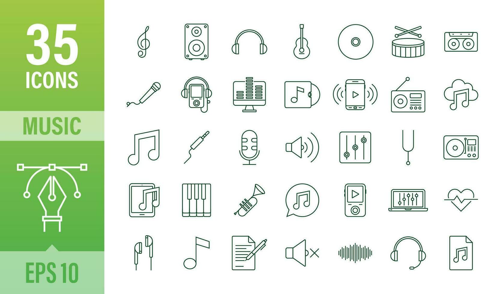 música icono en plano estilo. música, voz, grabar icono. vector valores ilustración