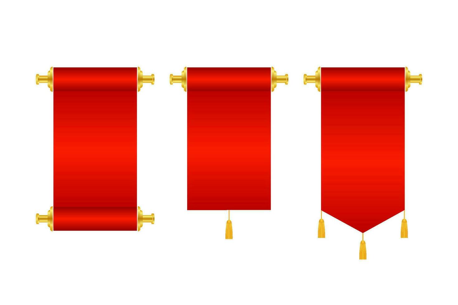 3d realistic chinese scrolls, Idea for Presentation Business Web Design Element. Vector stock illustration.
