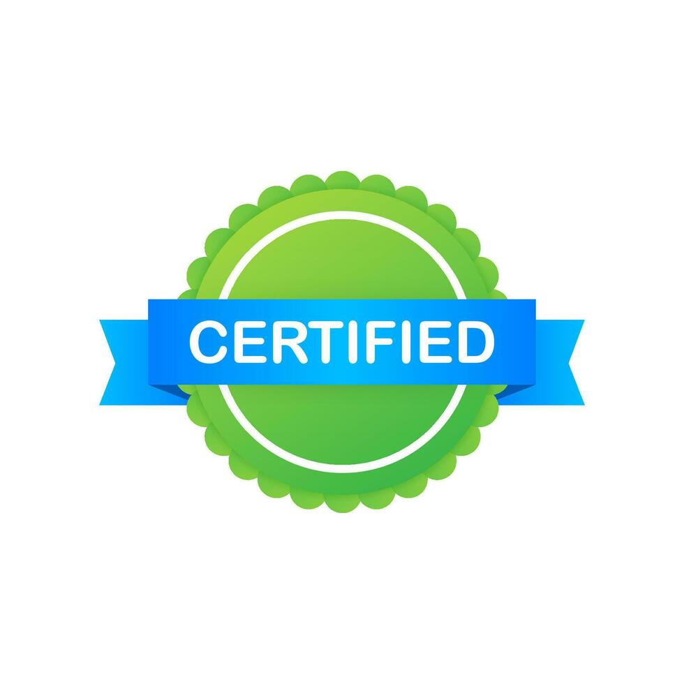 Certified label vector isolated on white background. Vector illustration.