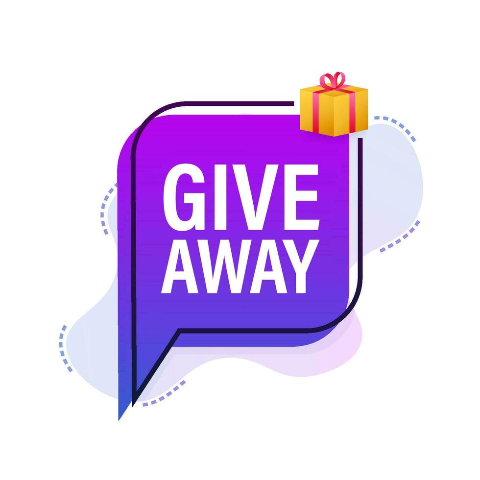 Modern flat style template with giveaway megaphone for banner design. Social media like icon concept. Vector illustration