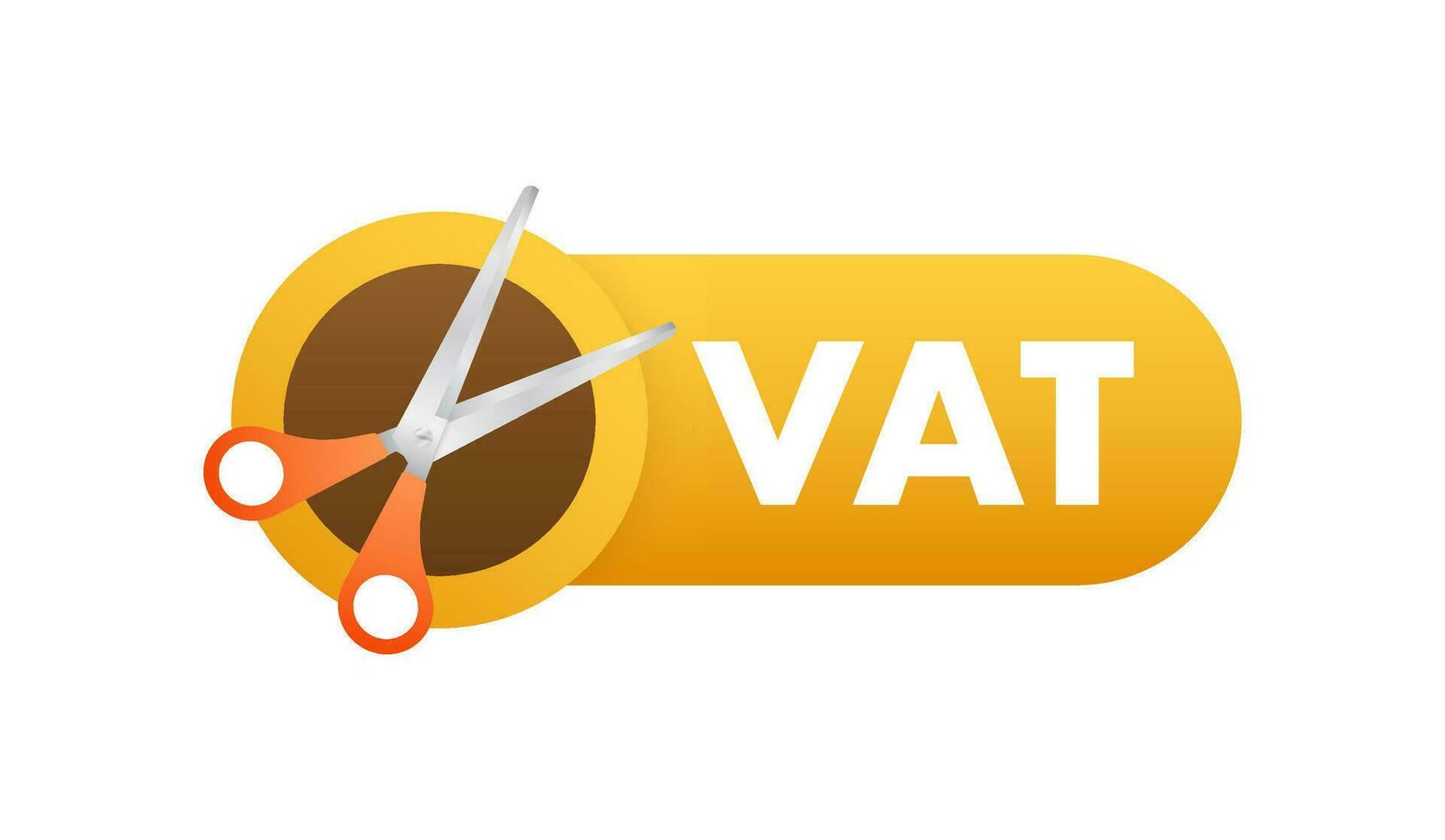 Cut VAT or reduce tax rate. Help economic recovery. Vector stock illustration