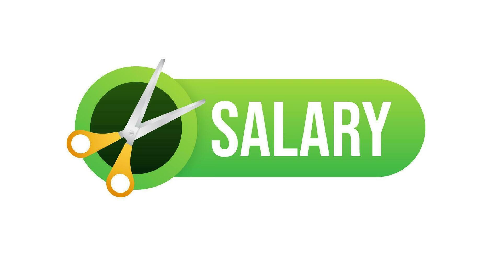 Salary cut green image. Business concept. Business icon. Flat design vector