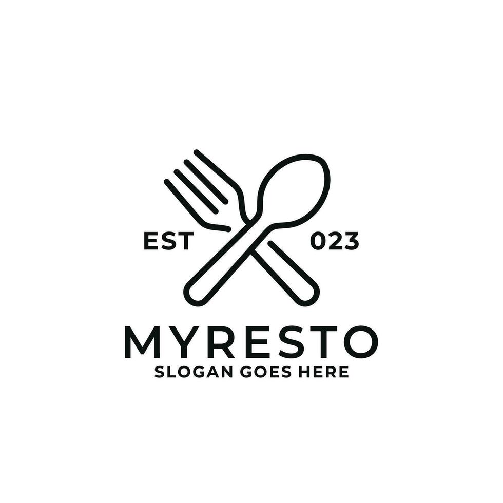 Ilustración de vector de diseño de logotipo de restaurante