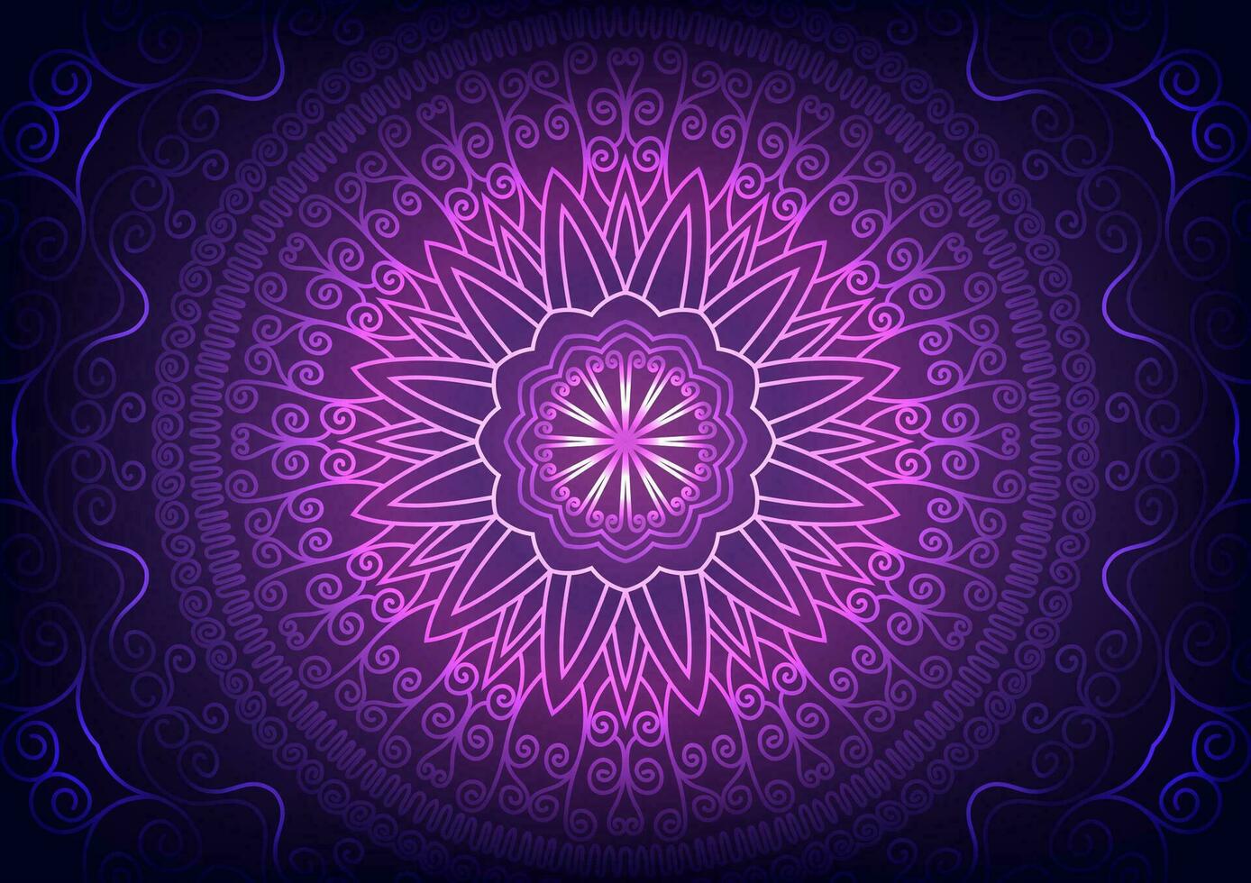 Mandala flower culture dark purple pattern digital background vector