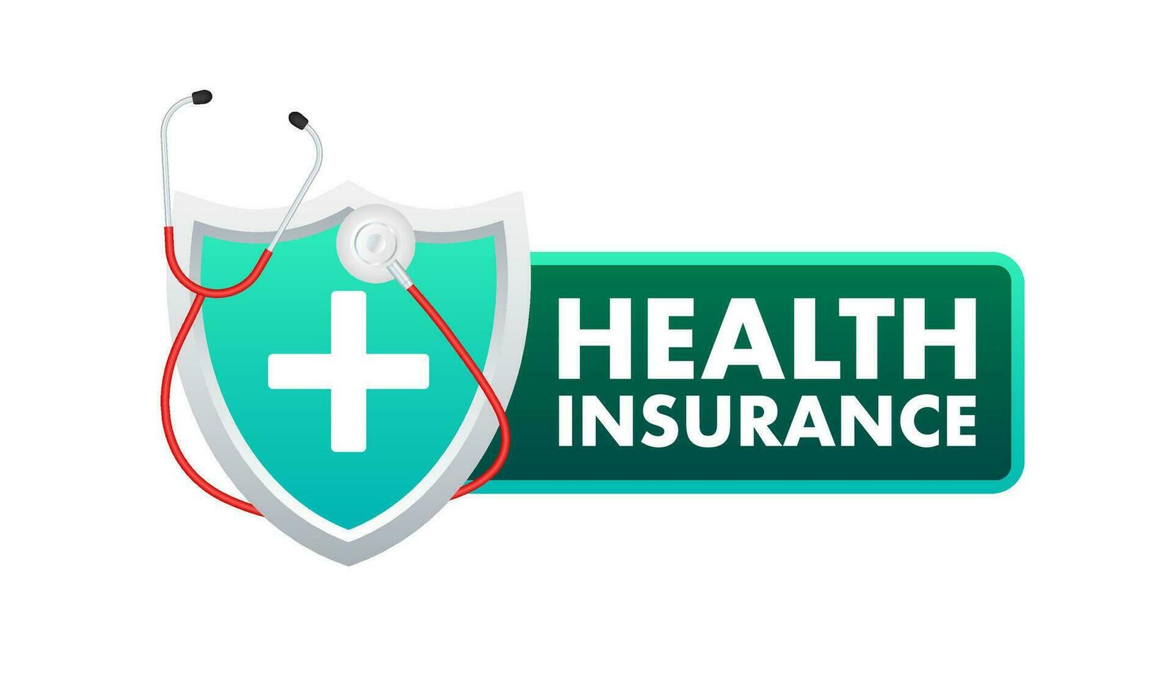 Health insurance label. Medical document, clipboard Vector illustration