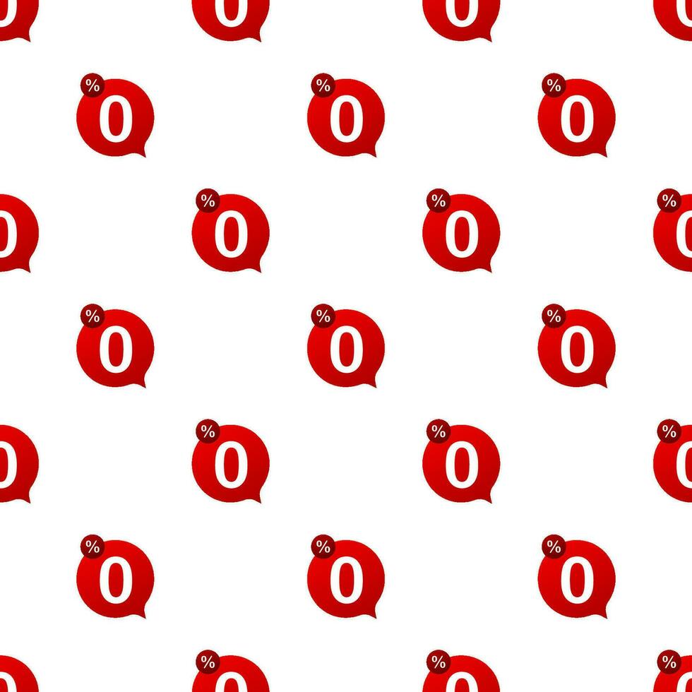 Zero commission. Design element. 0 percent sign pattern. Vector illustration