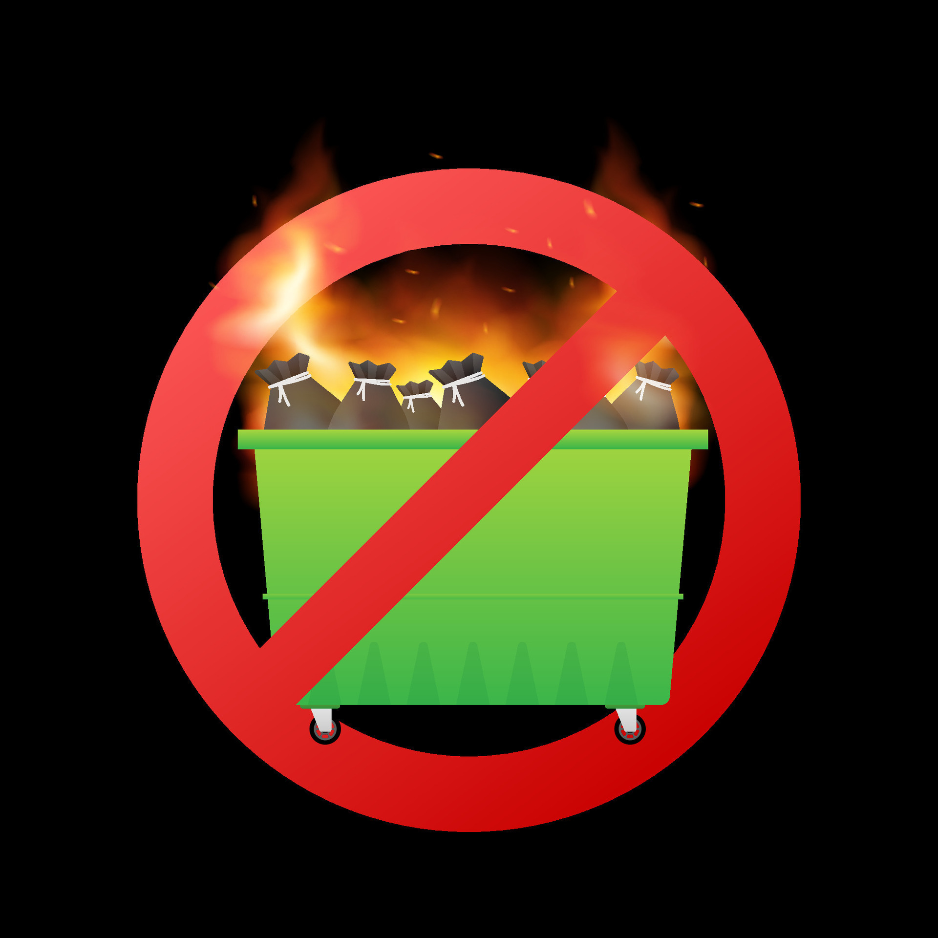 No burning garbage. Vector illustration. Fire flame 29921845 Vector Art at Vecteezy