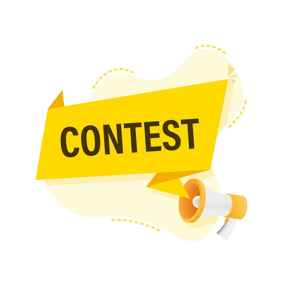 Megaphone with Contest speech bubble. Vector stock illustration