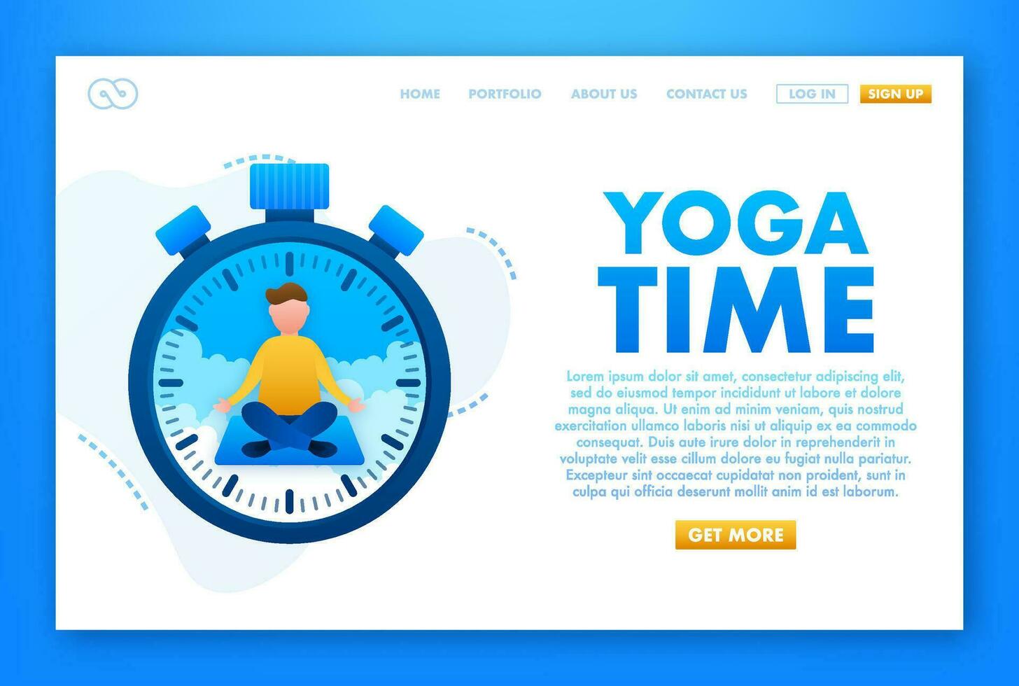 Yoga time. Vector stock illustration. Health care.