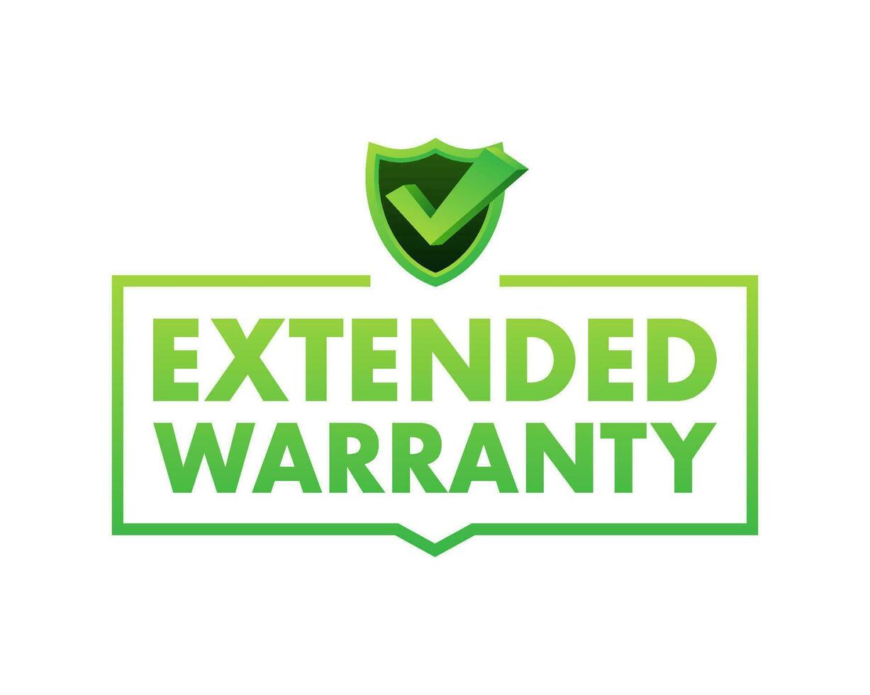 Extended warranty label or sticker. Badge, icon, stamp Vector illustration