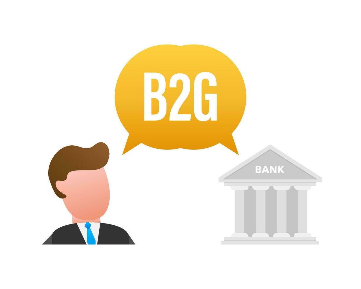 b2g o negocio a gobierno marketing. vector ilustración. icono para márketing diseño.