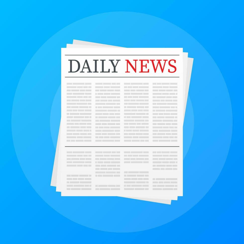 Vector mock up of a blank daily newspaper. Fully editable whole newspaper in clipping mask. Vector illustration,