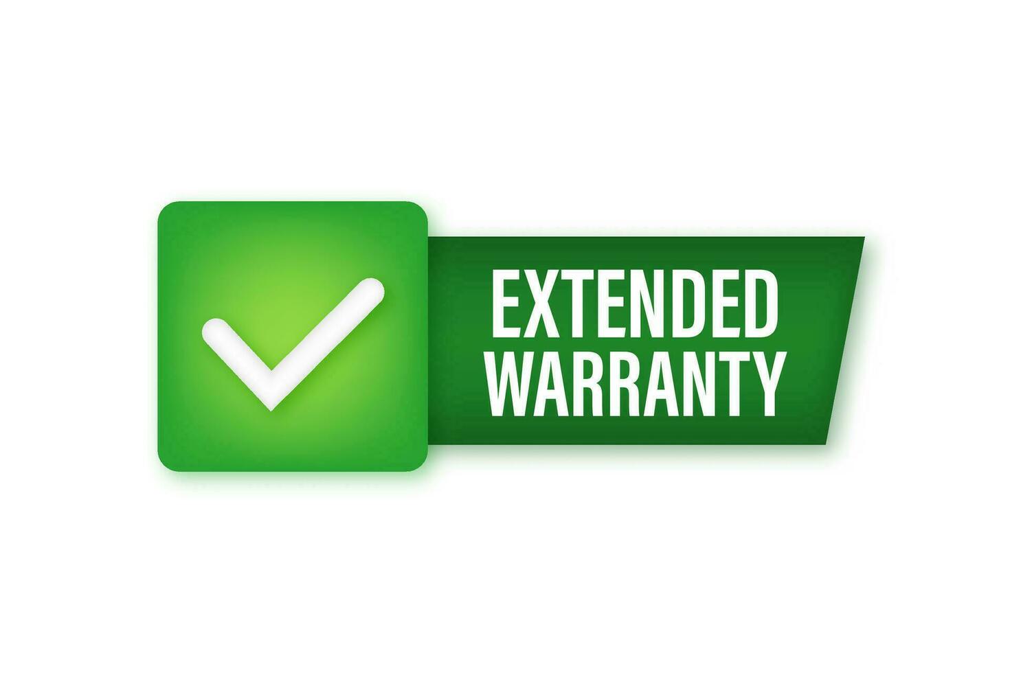 Extended warranty label or sticker. Badge, icon, stamp Vector illustration