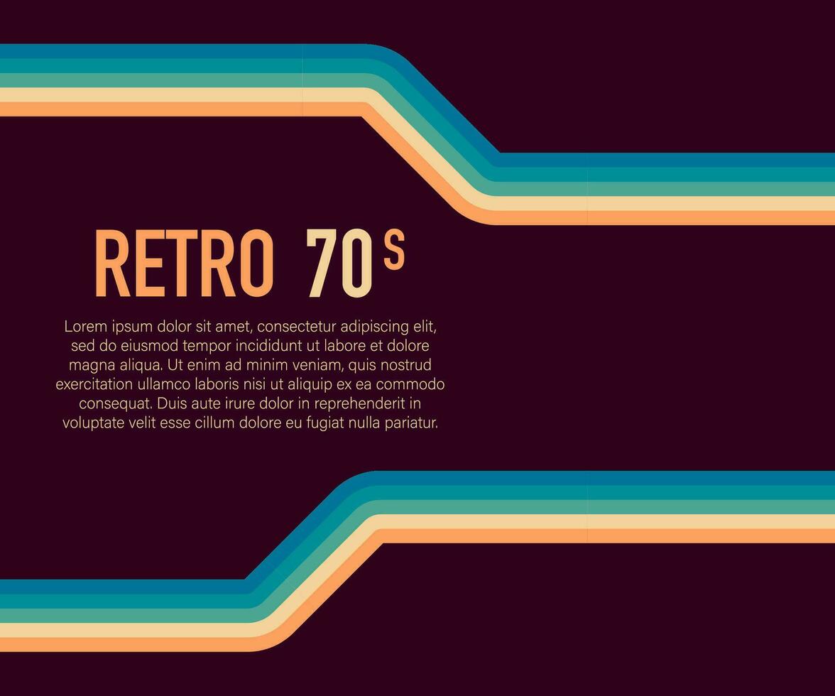 70s, 1970 abstract vector stock retro lines background. Vector illustration.
