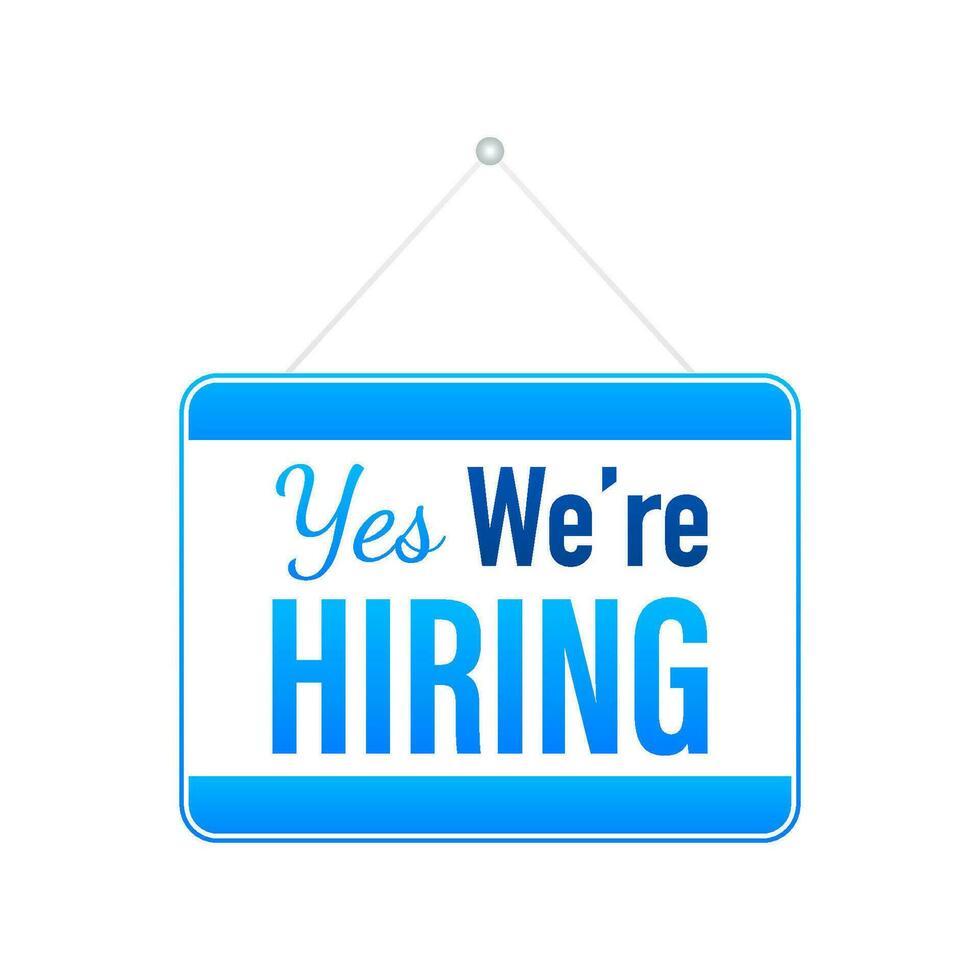 We re Hiring web banner. Megaphone With We are Hiring Speech on green background. Vector illustration