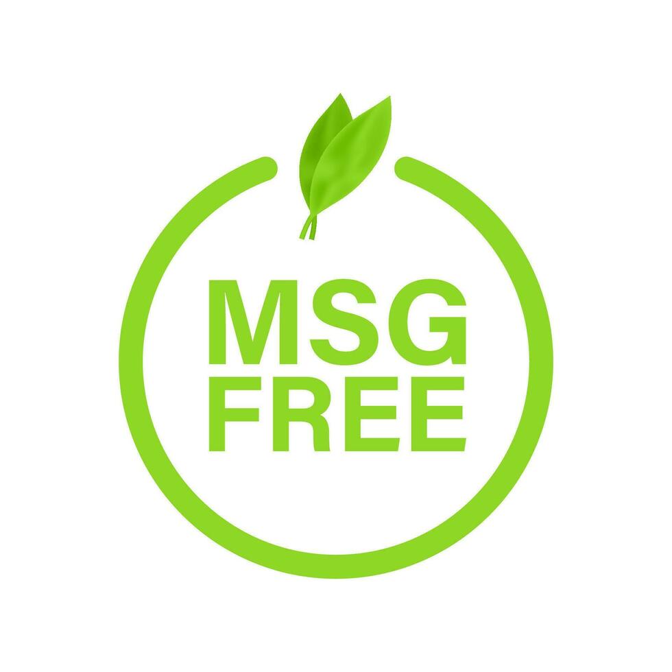 Msg free. Glutamate no added food package icon. Monosodium glutamate. Vector illustration