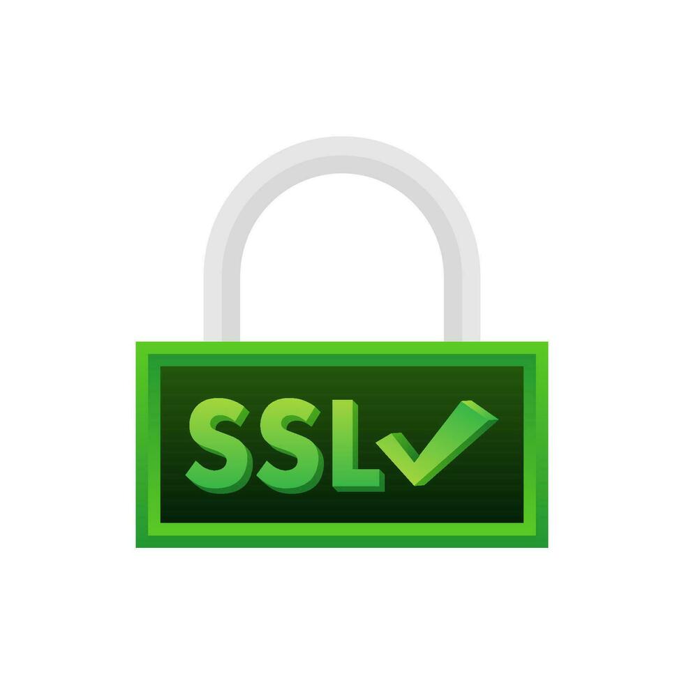 seguro Internet conexión ssl icono. ssl seguro guardia. vector valores ilustración.