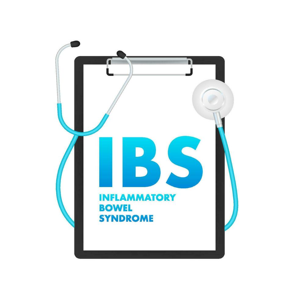 INFLAMMATORY BOWEL SYNDROME. Infographic with inflammatory bowel syndrome. vector