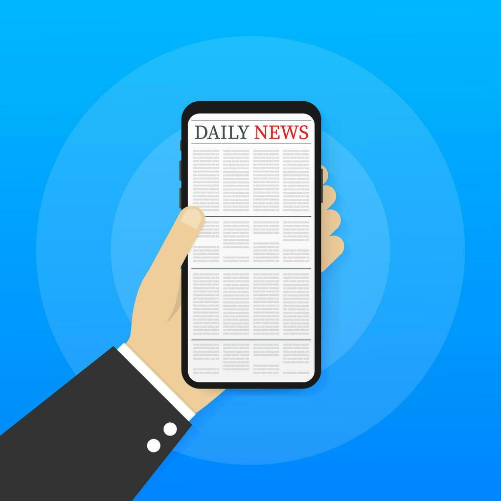 Vector mock up of a blank daily newspaper. Fully editable whole newspaper in clipping mask. Vector illustration,