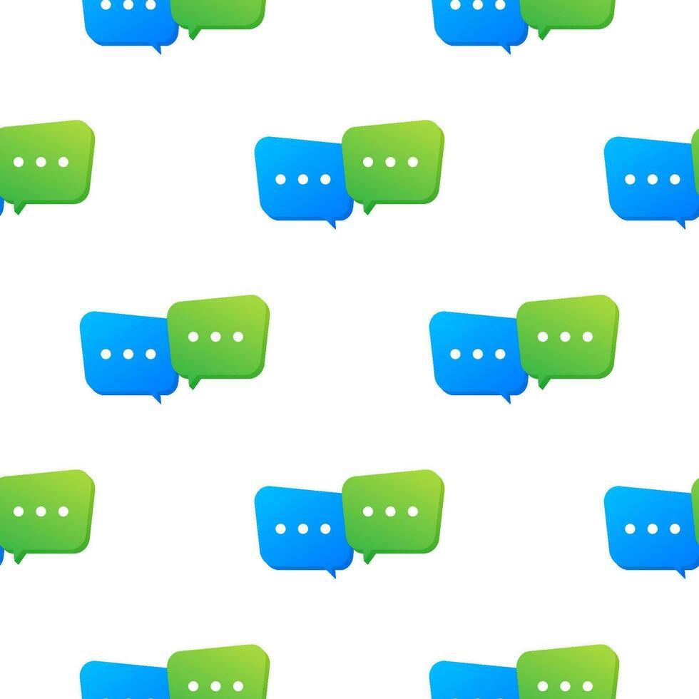 Live chat speech bubbles pattern. Blue chat bubbles pattern. Vector stock illustration