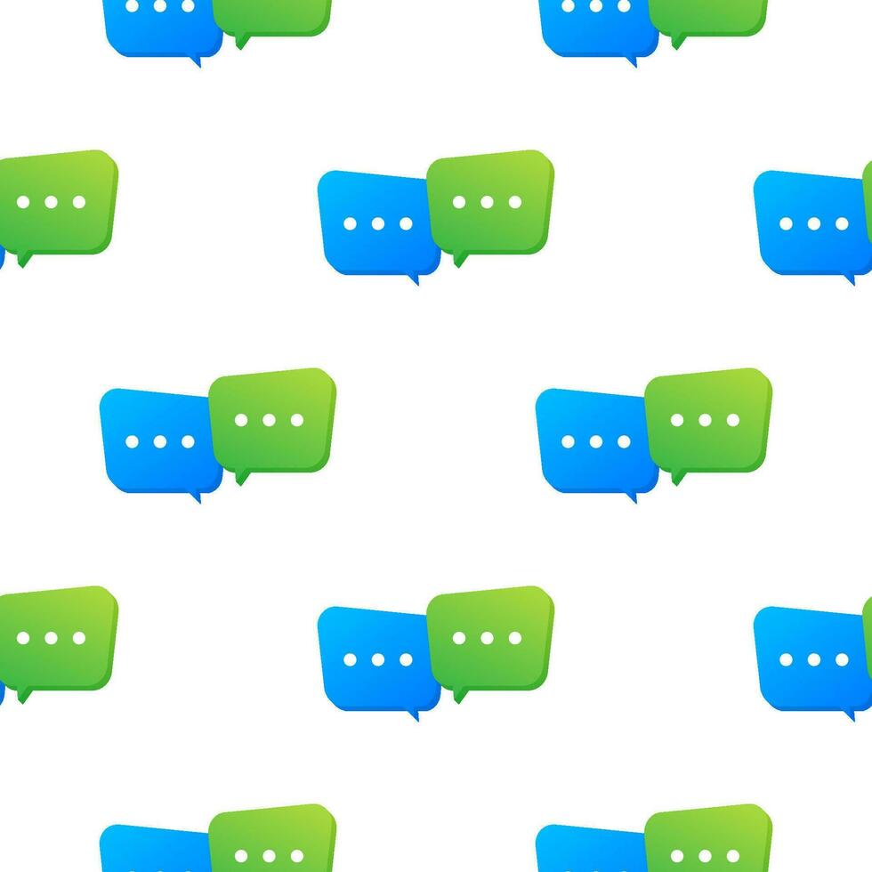 Live chat speech bubbles pattern. Blue chat bubbles pattern. Vector stock illustration