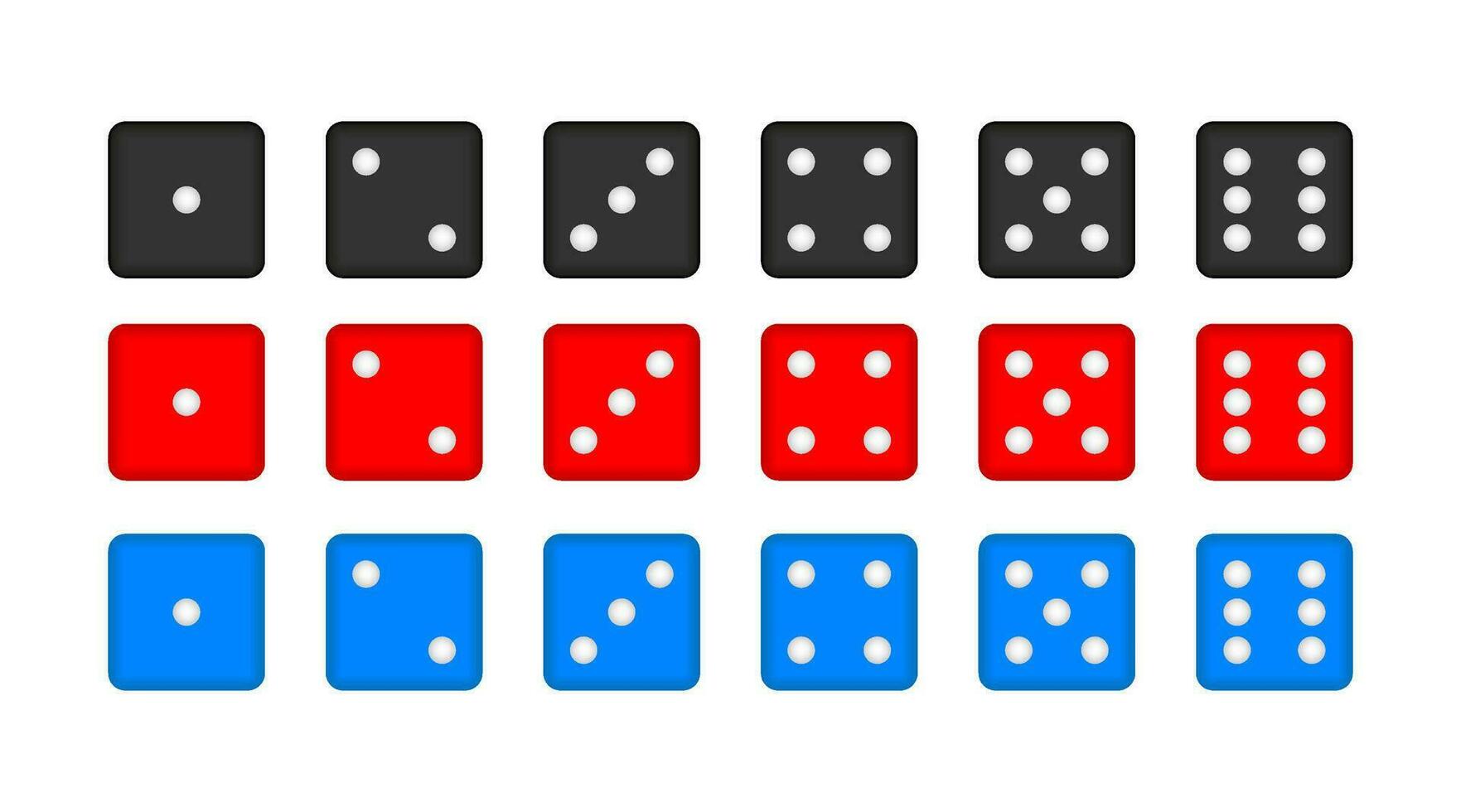 Dice collection. Game dice, cubes. Casino and betting. Vector stock illustration