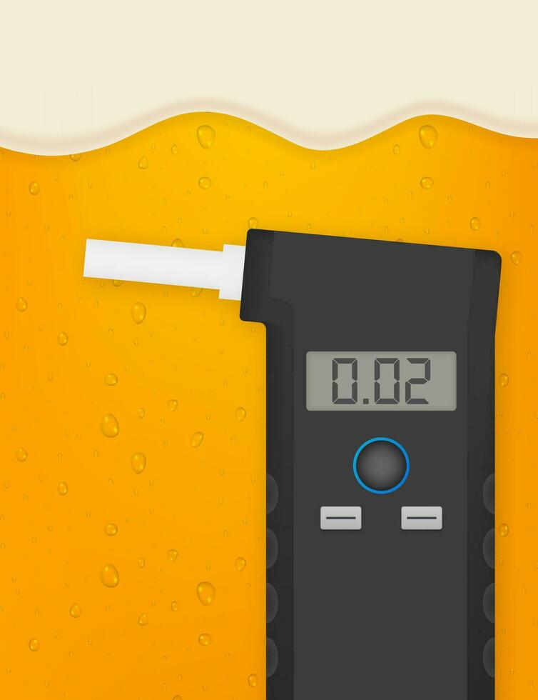 Handheld Breath Alcohol Tester Analyzer Electronic Device. Vector stock illustration