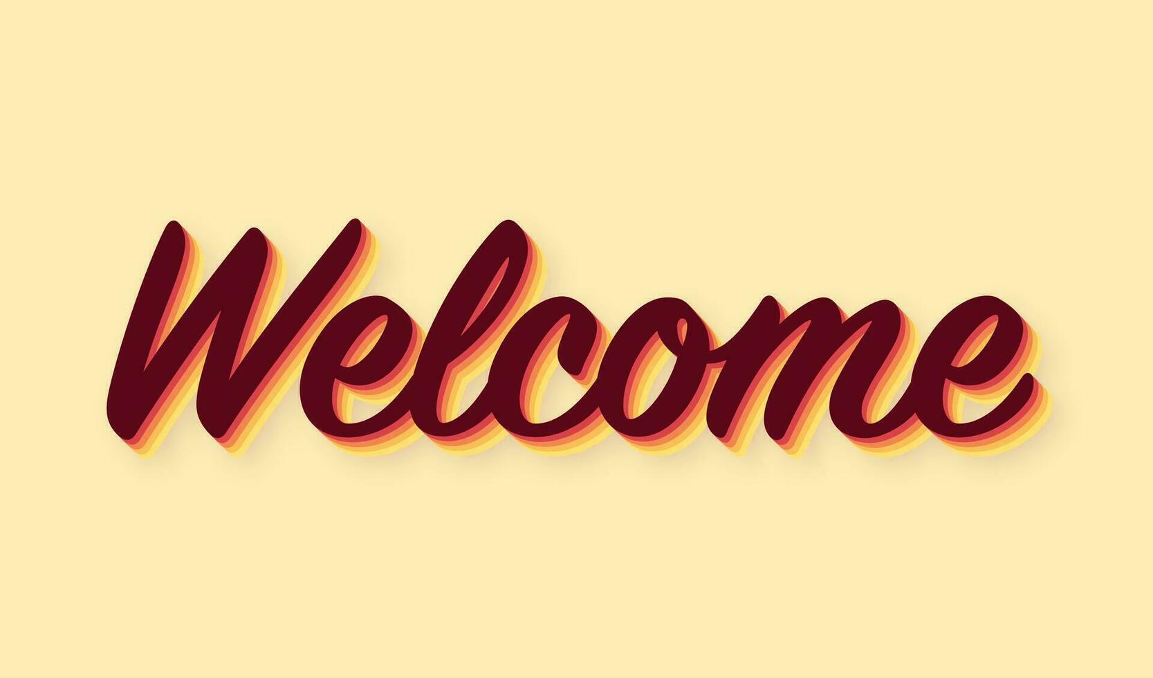 Retro text welcome. Retro light bulb. Vector stock illustration