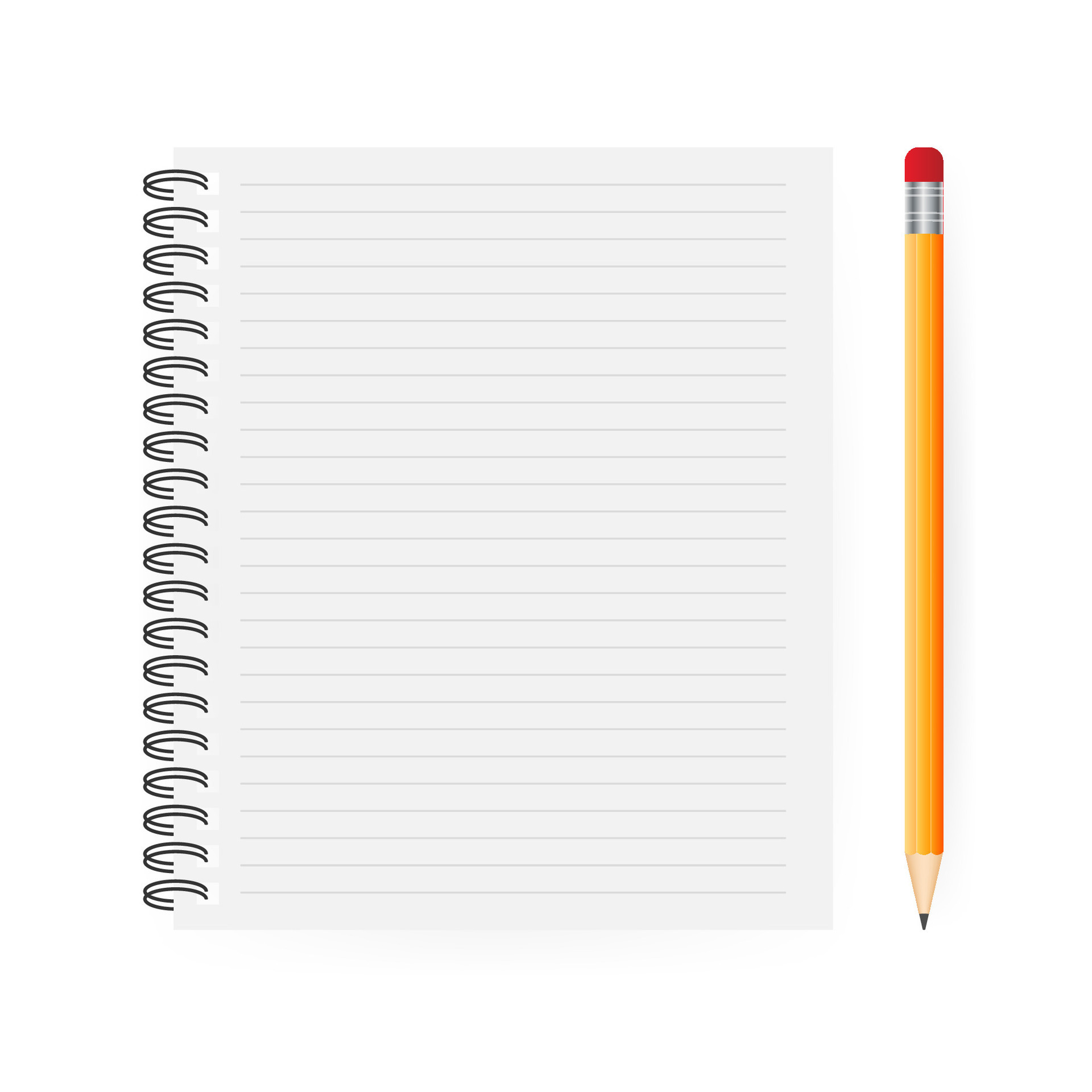 Opened notebook / sketchbook with one blank page paper and pencil - a  Royalty Free Stock Photo from Photocase