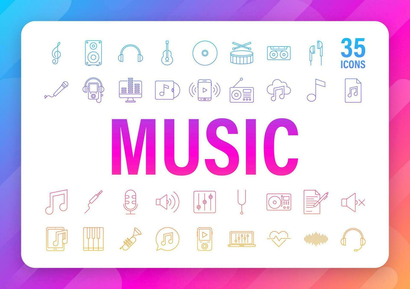 Music icon in flat style. Music, voice, record icon. Vector stock illustration