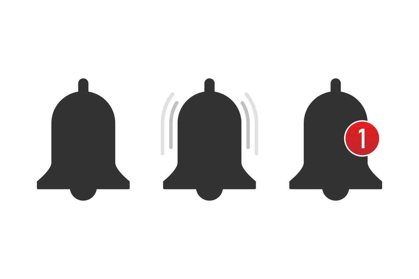 Notification bell icon for incoming inbox message. Vector stock illustration