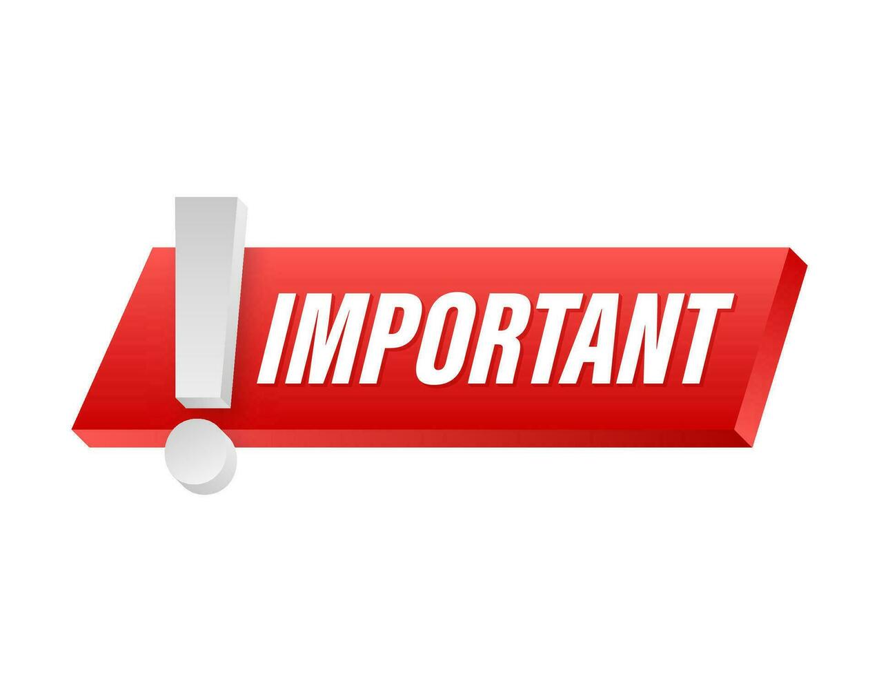 Banner with important. Red attention sign icon. Label icon. Important information banner. Alert icon. Vector stock illustration