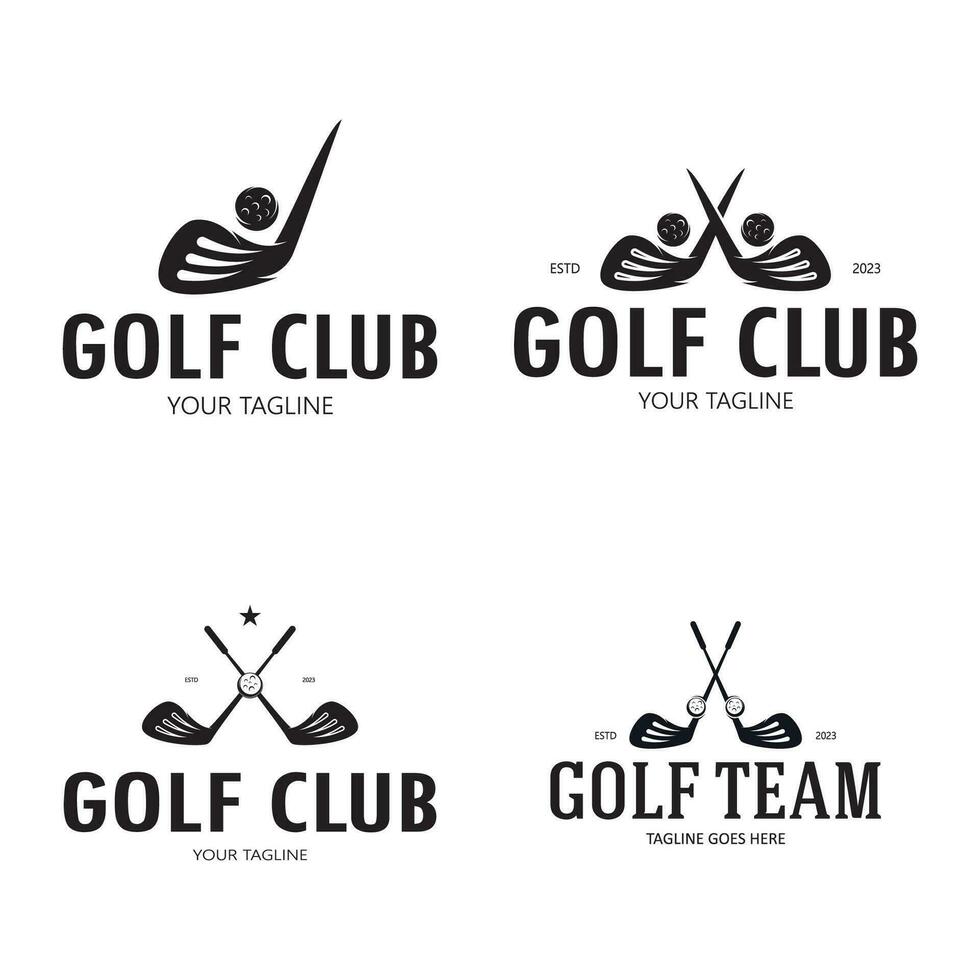 golf pelota logo, golf diseño palo logo, logo para profesional golf equipo, golf club, torneo, golf Tienda negocio, golf curso, evento vector