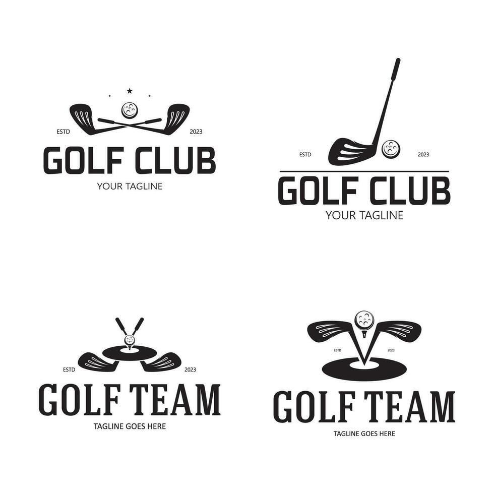 Golf ball logo, Golf design stick logo, logo for professional golf team, golf club, tournament, golf store business, golf course, event vector