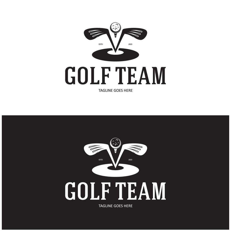 golf pelota logo, golf diseño palo logo, logo para profesional golf equipo, golf club, torneo, golf Tienda negocio, golf curso, evento vector