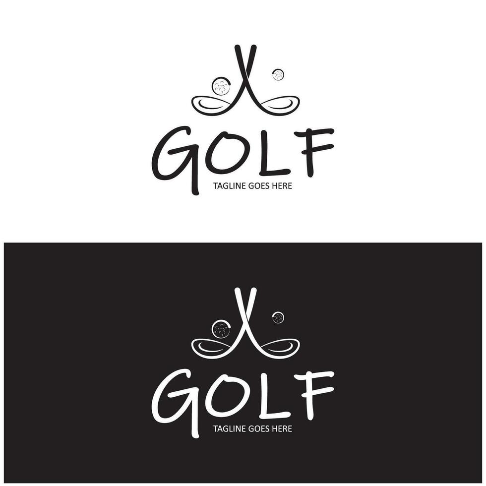 Golf ball logo, Golf design stick logo, logo for professional golf team, golf club, tournament, golf store business, golf course, event vector