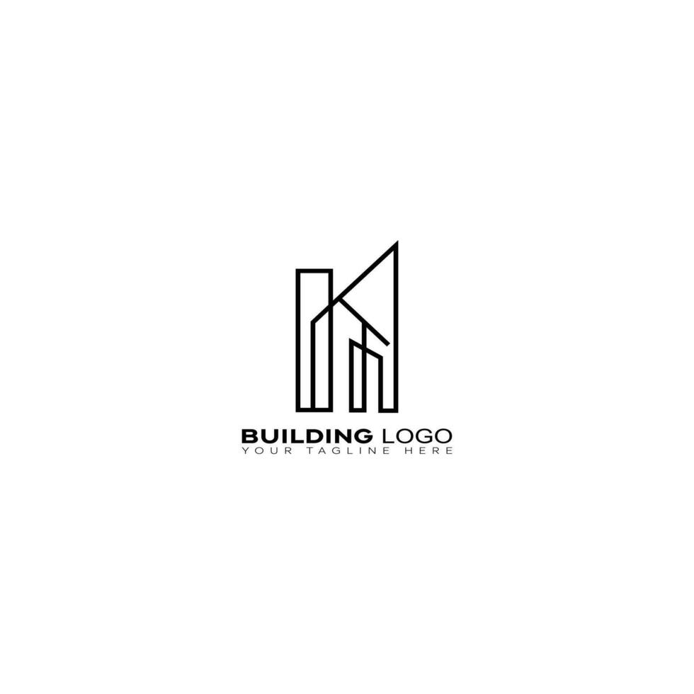 edificio logo modelo con moderno único concepto prima vector