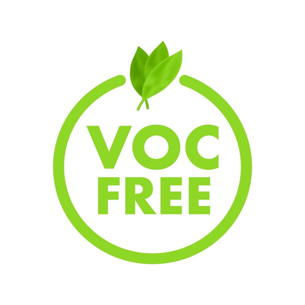 Voc free. Volatile organic compounds free abstract. Vector stock illustration.